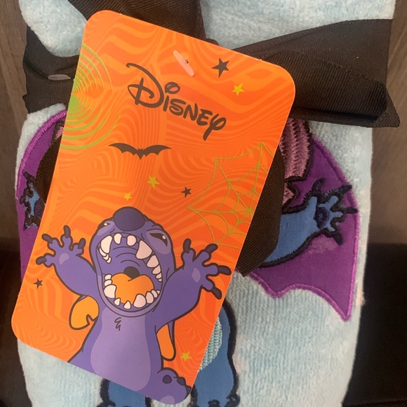 New Halloween Bat Stitch Standing On Light Blue Cotton Hand Towels Pack Of 2 - Picture 3 of 10